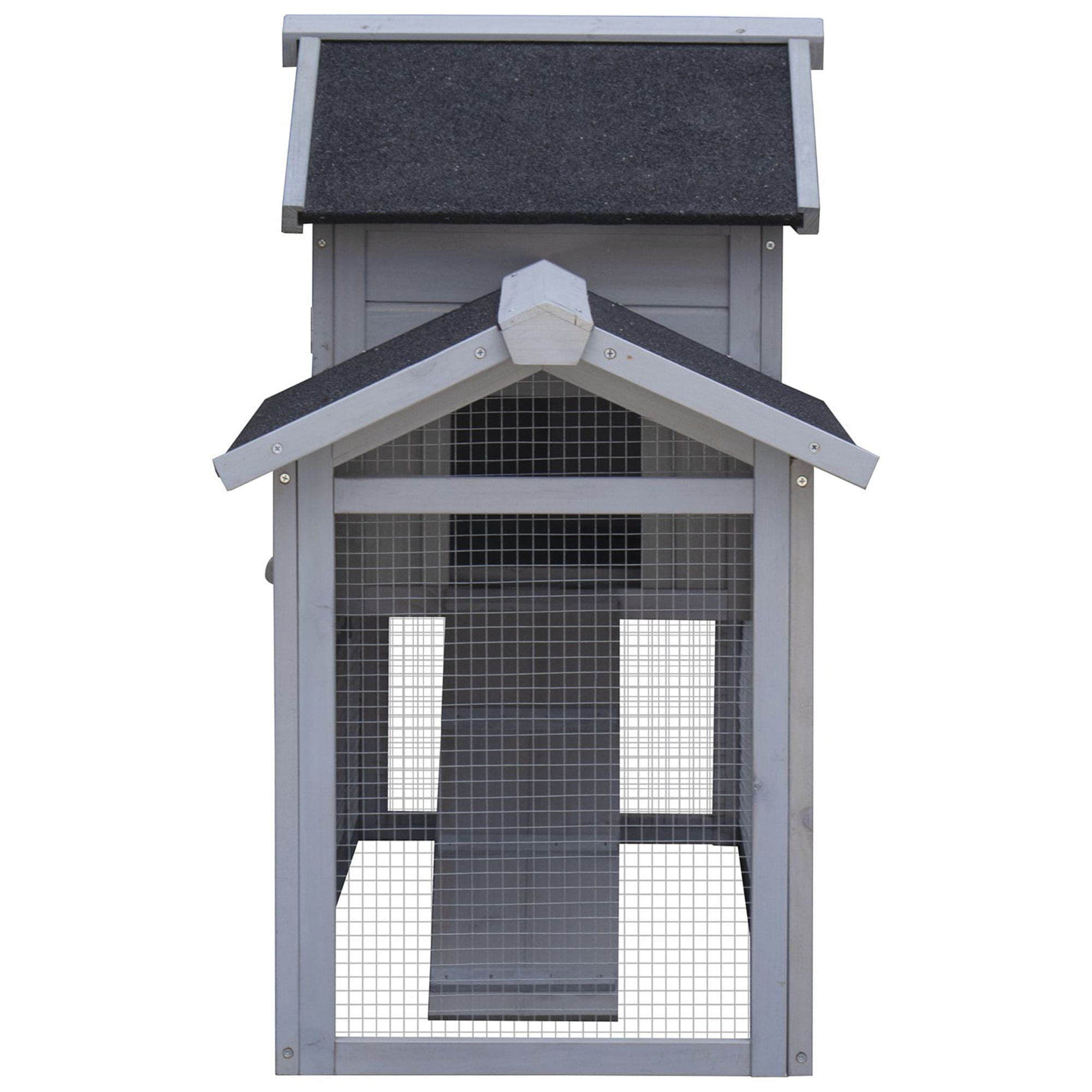 Pefilos 58" Wood Rabbit Cage Bunny Hutch with Run, Outdoor Pet House for Small Animals, Gray Pefilos 58" Wood Rabbit Cage Bunny Hutch with Run, Outdoor Pet House for Small Animals, Gray
