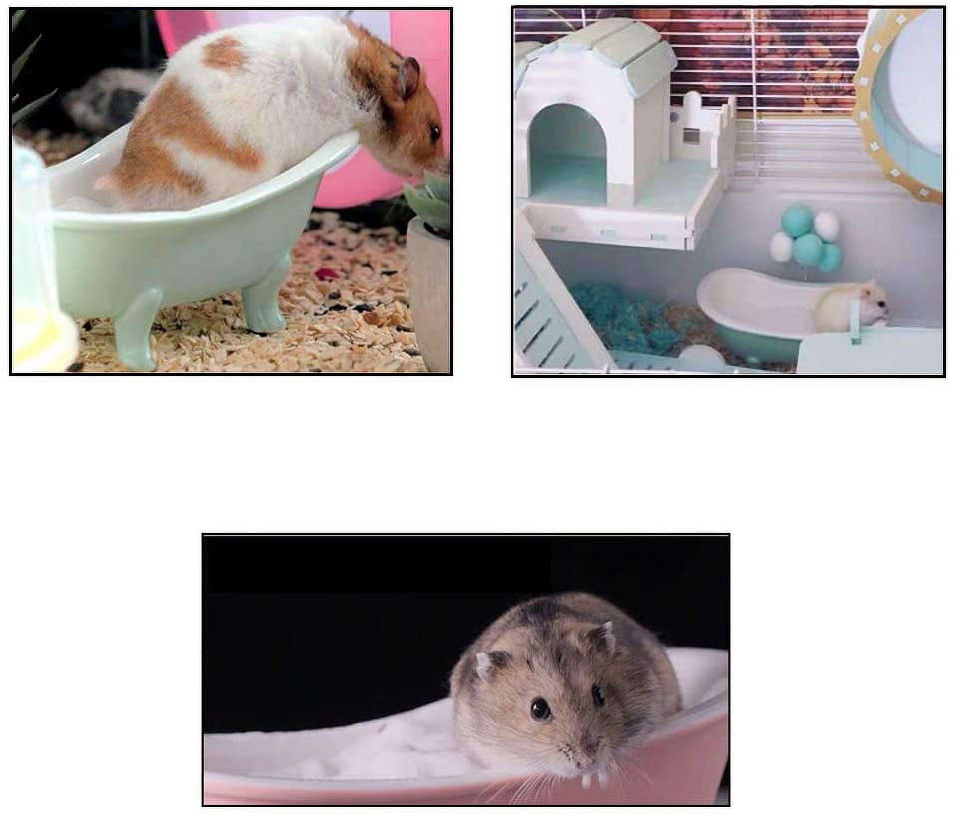 ABCISI Cute Hamster Bed, Small Animal Ice Bathtub, Sand Bath Container Cage Accessories, Ceramic Bathtub Shape Relax Habitat House for Hamster, Food Bowl for Guinea Pigs/Squirrel/Chinchilla, Violet