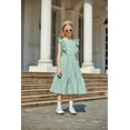 thumbnail image 6 of Arshiner Tween Girl Easter Summer Dresses Graduation Tie Back Flutter Sleeve Maxi Dress, 6 of 8