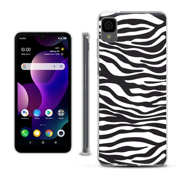 Slim-Fit Gel TPU Phone Case for TCL 30Z / 30 Z / 30 LE, by OneToughShield ® - Zebra B/W