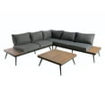 thumbnail image 2 of Noble House Norfolk 4 Piece Outdoor Wood and Aluminum Sofa Set in Natural, 2 of 14
