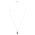 thumbnail image 3 of Women's Finecraft Cross Cameo Pendant Necklace with Crystals in Sterling Silver, 18", 3 of 4