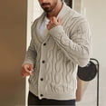 thumbnail image 5 of Zormilly Mens Cardigan Sweater Long Sleeve Shawl Collared Button Down Sweaters Cable Knit Cardigans Fall Outfits, S-2XL, 5 of 9