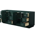 thumbnail image 2 of Wyndham Collection Miranda 84" Wood Double Bathroom Vanity in Nickel Trim/Green, 2 of 4