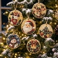 thumbnail image 5 of DIY Diamond Art Painting Christmas Wooden Ornaments Kit (Set of 6), Round Christmas decorations | Special-Shaped Gem & Pearl Hanging Craft Decor with Twine for Holiday Window Christmas Tree Home, 5 of 5