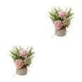 thumbnail image 2 of QualitChoice 1/2/3/5 Artificial Flower Potted Vase Imitation Flowers Rope Fake Nordic for Wedding Home Party Desktop Garden Decoration Pink 2PCS, 2 of 6