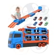 thumbnail image 2 of PINGÜE® City & Speed | Tráiler de Transporte y Almacenamiento, Pista de Alta Velocidad para Vehículos 1:64, Hasta 12 Hot Wheels, Azul. Tamaño 37x11x19. Juguetes Niños estilo Hot Wheels., 2 of 9