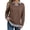 Brown #144, variant on Fall Sweaters for Women Casual 2 in 1 Striped Patchwork Collared Sweaters Business Work Oversized Knit Pullover Tops, S