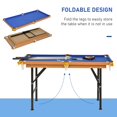 thumbnail image 4 of Soozier 55" Mini Pool Table – Portable Billiard Table Set with Cues & Balls for Home Game Room & Family Fun – Blue Felt Playing Surface, 4 of 7