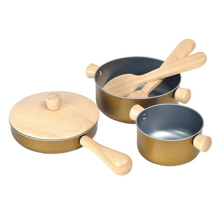 Recycled Wood 5-Piece Eco-Friendly Water-Based Dyed Cooking Utensils Playset