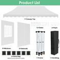 thumbnail image 5 of Pirecart 10' x 20' Outdoor Canopy Tent Pop up Wedding Tent with 6 Removable Sidewalls and Carrying Bag, Adjustable Height, White, 5 of 8