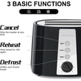 thumbnail image 4 of SEEDEEM Toaster 2 Slice, Extra Wide Slot Toaster, 6 Shade Settings, Bread Toaster with Cancel, Defrost, Reheat Function, Extra Wide Slots for Waffle or Bagel, Removable Crumb Tray, 750W, Classic Black, 4 of 7