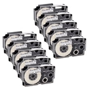GREENCYCLE 10PK Black on White Label Tape Compatible for Casio XR12WE XR-12WE (12mm 1/2''x 8m 26ft) EZ Label Printer