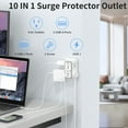 thumbnail image 3 of Wall Charger 6 AC Outlet Extender with 4 USB Charging Ports(2 USB C), 3-Sided Power Strip Multi Plug Wall Outlet Splitter Adapter Spaced for Home Office Dorm, White, 3 of 8