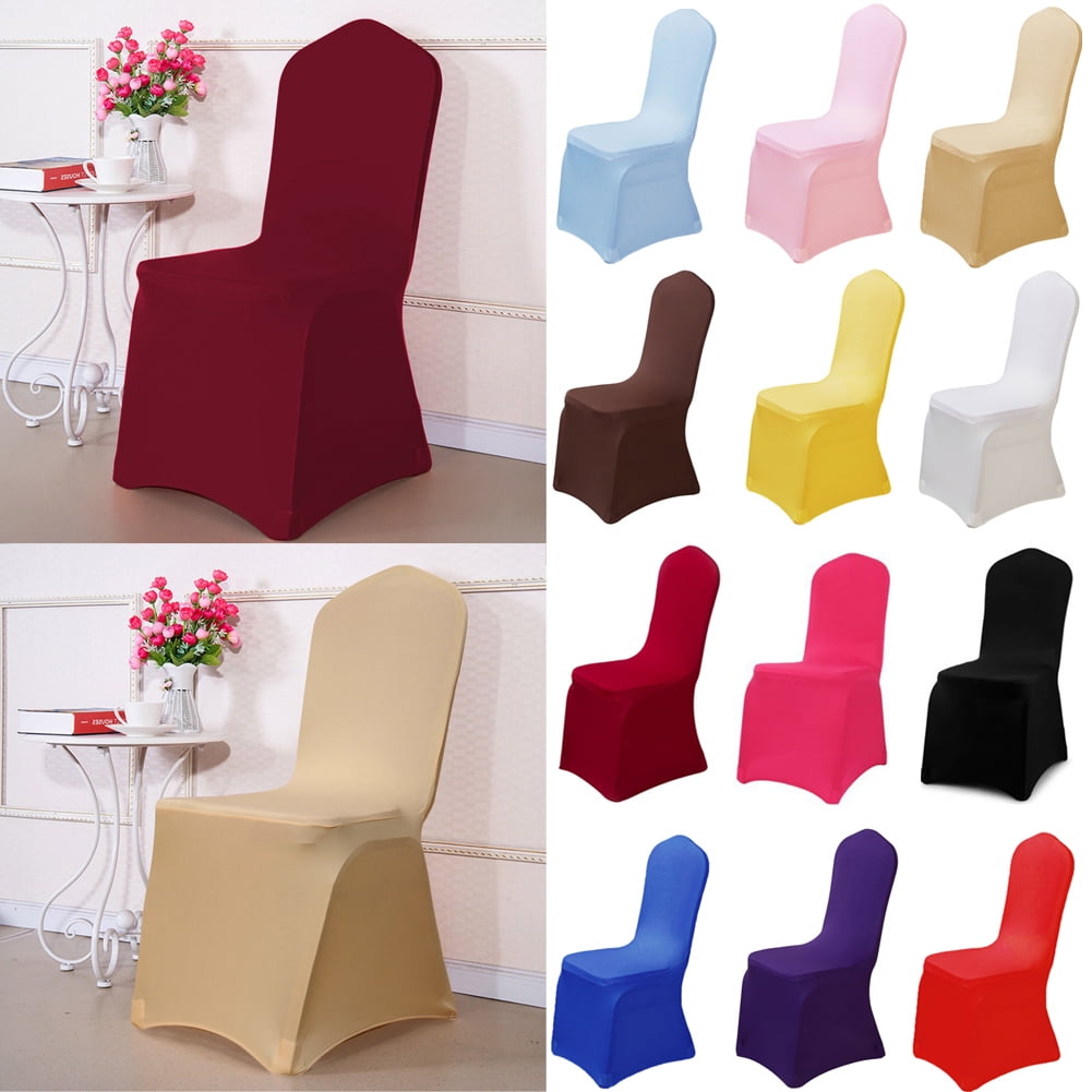 4Pcs Elastic Chair Cover Polyester Wedding Anniversary Home Decor LightGray 