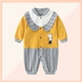 thumbnail image 7 of Atogsazn Baby Boys Girls Romper Clearance College Style Fall Gentleman Style Romper British Indoor And Outdoor Jumpsuit 0-3 Months Yellow, 7 of 7