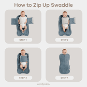 Comfy Cubs Swaddle Blanket Baby Girl Boy Easy Zipper Wrap 2 Pack Infant (Small 0-3 Months, Grey)