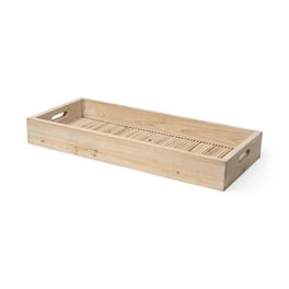 Natural Blonde Wood With Coastal Inspired Tray Natural Blonde Wood With Coastal Inspired Tray