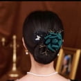 thumbnail image 1 of 2024 NUEVO Moño hábil con flores bordadas a mano, Twister para el cabello con moño hábil, Clip para el cabello giratorio, Clip para el cabello con forma de bola, Rodillo para moño con flores para cabe, 1 of 6