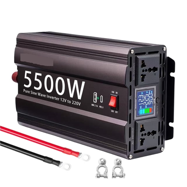 Pure Sine Wave Inverter 12V 220 4400W/5500W DC To AC Converter Car Power Solar Inverter ,Advanced Charging Protection Design