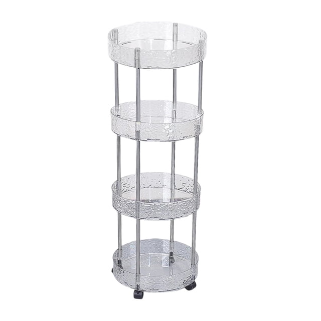 Bathroom Storage Cabinet Four-Layer Kitchen Bathroom Living Room Shelf Floor Storage Rack Multi-Layer Transparent Storage Cabinet Movable Cart Kitchen Storage Cabinets