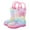 Pink, variant on Wancir Toddler-Kids Waterproof Light Up Rain Boots Patterns and Glitter Boots with Handles for Boys and Girls