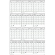 XLarge Yearly Wet & Dry Erase Blank Reusable Undated Wall Calendar Planner for Office Academic Home 12-Month Project Calendar