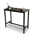 thumbnail image 6 of Fionafurn 39"x 15.7" Modern Bar Table, Height Cocktail Table with Metal Legs and Wooden Tabletop for Bedroom Living Room Patio Garden Balcony Yard,Brown, 6 of 9