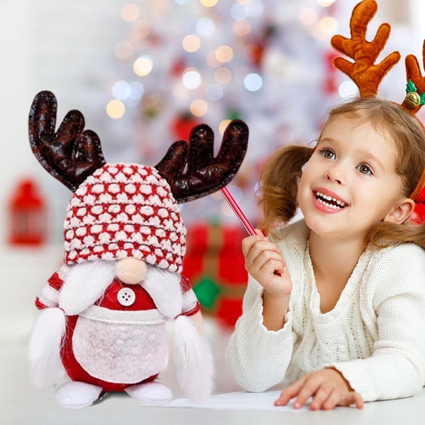 Puntoco Figura de gnomo navideño de Licogel, muñeco de gnomo navideño relleno, adorno decorativo para escritorio, dormitorio, fiesta, mesa, hogar, jardín