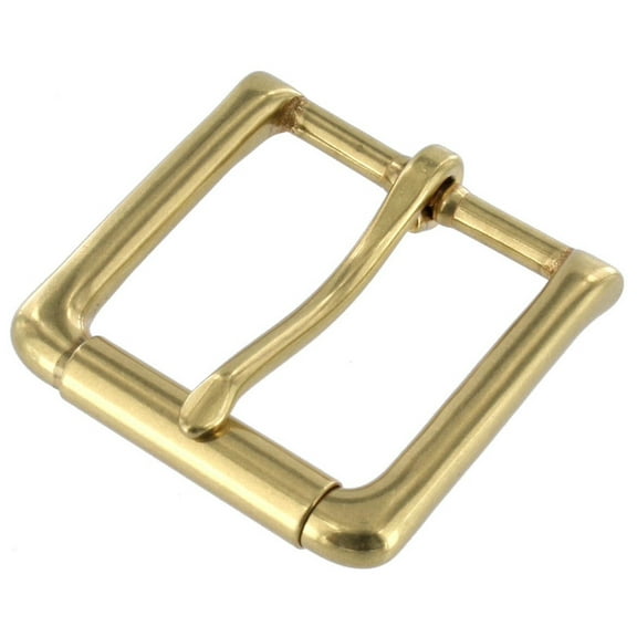 B6231 Natural Brass, Roller Heel Bar Buckle, Solid Brass-LL, Multiple Sizes