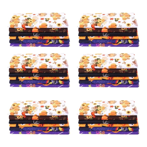 Kit de telas de algodón para Halloween: tela de costura multiusos hecha a mano para fiestas 36 piezas