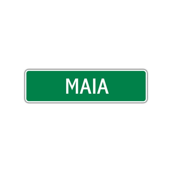 Maia Girls Children Name Letter Printed Plaque Decoration Label Indoor Outdoor Unique Wall Novelty Aluminum Metal Sign 4"x13.5"