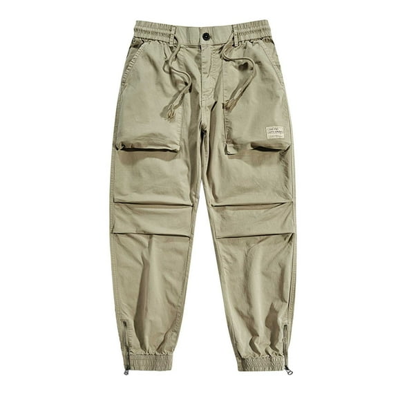 Men's Cargo Pants Size Open Carpenter Pants for Men for Men Big Men's Outdoor Work Mens with Pockets Warm Mechanic Mens Outdoor Zip Cargo Pant Casual Khaki M