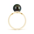 thumbnail image 2 of Angara Tahitian Cultured Pearl Chevron Ring with Diamond in 14K Yellow Gold for Women | June Birthstone Jewelry for Her, 2 of 7
