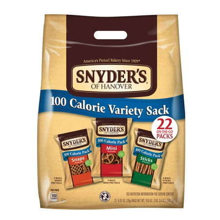 Snyder's of Hanover Pretzels 100 Calorie Variety Pack, 22 (Best Zero Calorie Snacks)