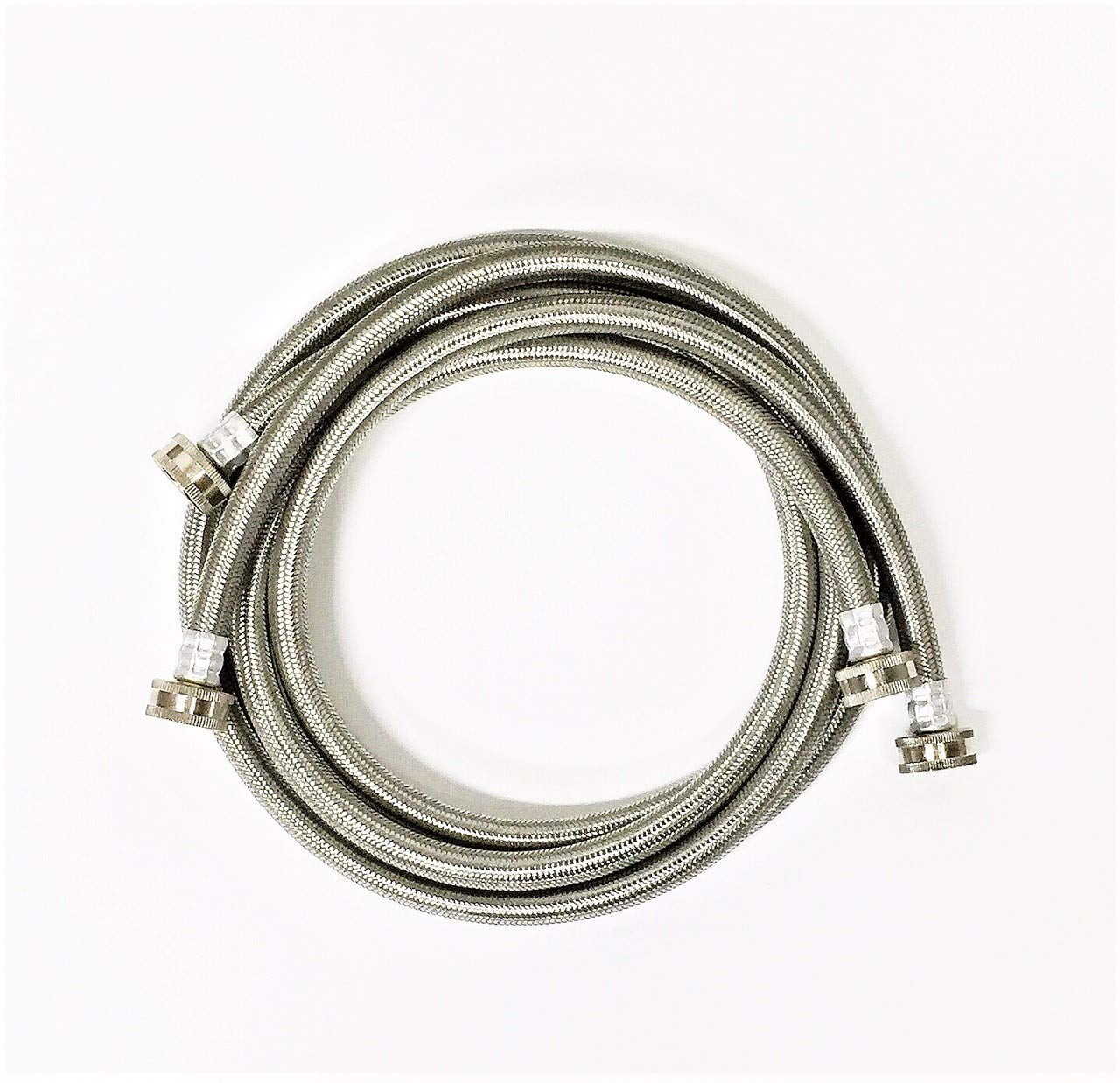 2Pack Premium Stainless Steel Washing Machine Hoses 6 FT NoLead