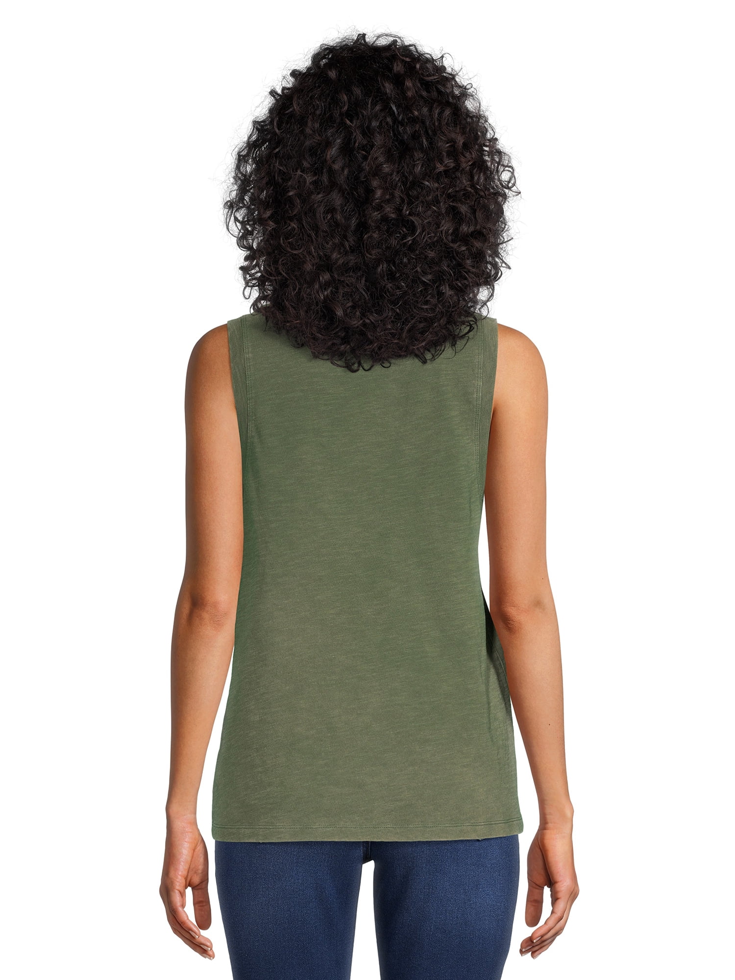Time and Tru Women's Mineral Wash Tank Top, Sizes XS-XXXL