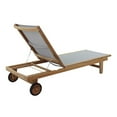 thumbnail image 3 of Courtyard Casual  Deck Side Natural Teak Outdoor Sling Chaise Lounge Chair, 3 of 5