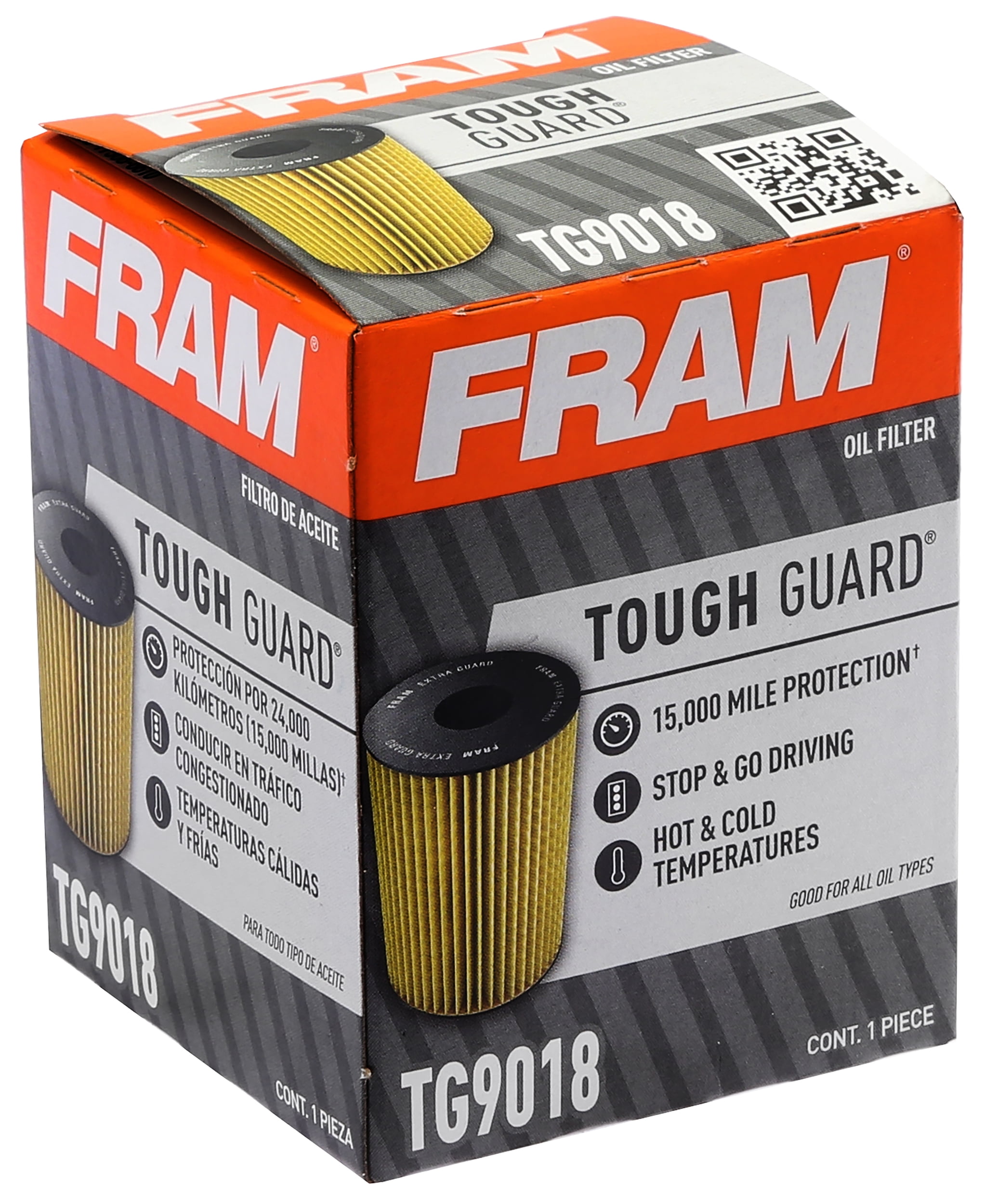 FRAM Tough Guard Filter TG9018, 15K mile Change Interval Oil Filter Fits select: 2010-2017 CHEVROLET EQUINOX, 2004-2014 CHEVROLET MALIBU