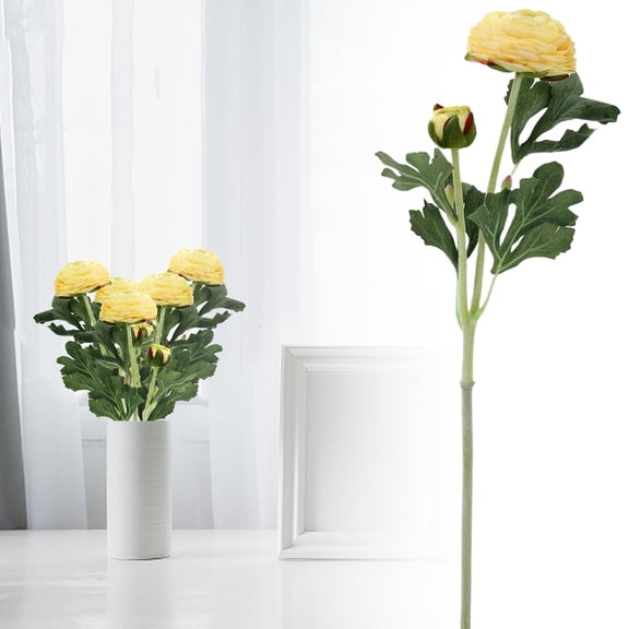 PLJFXXM Artificial Flowers, Vintage Silk Flowers Buttercup Fake Flower Bouquets Arrangement for Wedding Bride Centerpiece Floral Party Home Office Decor