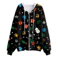 thumbnail image 4 of larppty Womens Zip Up Christmas Hoodies Oversized Fall Outfits 2025 Drawstring Zipper Hoodie Y2K Casual Loose Fit Long Sleeve Hoodies (Black, M), 4 of 7