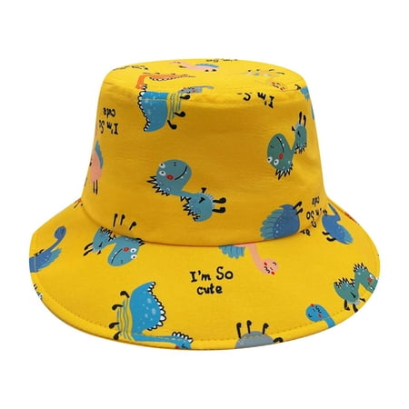 

Baby Sun Hat Spring Autumn Outdoor Shade Cartoon Dinosaur Screen Fisherman Sun Hat Yellow
