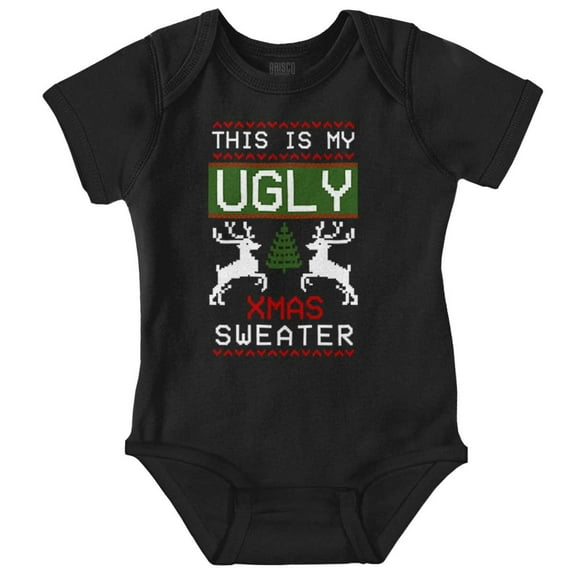 Xmas This My Ugly Christmas Sweater Baby Romper Boys or Girls Brisco Brands NB