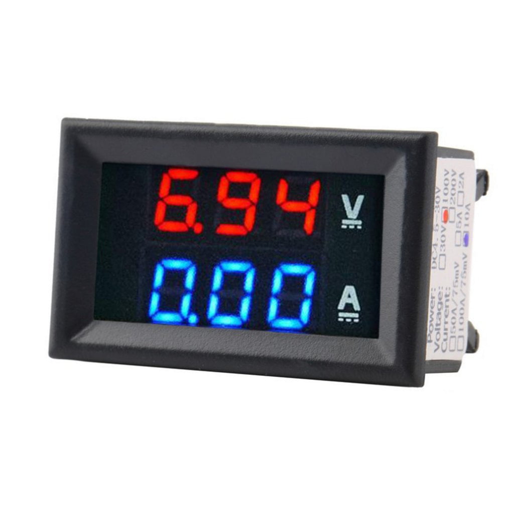 DC 10/50/100 A Voltmeter Ammeter LED Dual Digital Volt Amp Meter Test Gauge Tool 