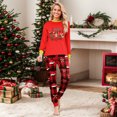 thumbnail image 4 of Matching Family Christmas Pajamas, Red Merry Christmas Print Long Sleeve Tops with Plaid Pants, Holiday Sleepwear for Women Men Family, 4 of 6