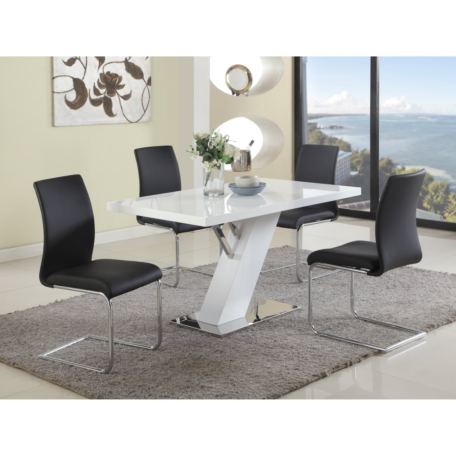 Chintaly Linden Dining Table Walmart Com Walmart Com