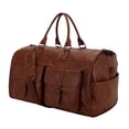 thumbnail image 4 of Bolsa de lona para ropa Bolsa ligera de semana Bolsa de ropa con correa para el hombro ajustable , MARRÓN Marrón, 4 of 8