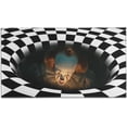 thumbnail image 3 of HEJULIK Halloween Decoration Doormat Horror Movie Front Door Mats 3D Checkered Illusion Clown Porch Decor Rubber Back Non Slip Entrance Door Mat for Indoor Outdoor 20x31 inch, 3 of 8