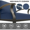 thumbnail image 2 of Gotland 8 Seats Outdoor Metal Patio Furniture Set with 55,000 BTU Gas Fire Pit Table w/Glass Wind Guard Patio Conversation Sectional Sofa Sets-Navy, 2 of 7