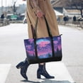 thumbnail image 4 of FORMRS Canvas Laptop Tote Bag for Women with 15.6" Computer Compartments Shoulder Handbag, Neon Jellyfish, 4 of 7